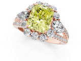 Rose gold Fancy Yellow Radiant  Halo Split Shank Diamond Engagement Ring with Prong Setting_21