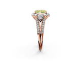 Rose gold Fancy Yellow Radiant  Halo Split Shank Diamond Engagement Ring with Prong Setting_22