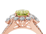Rose gold Fancy Yellow Radiant  Halo Split Shank Diamond Engagement Ring with Prong Setting_24