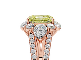 Rose gold Fancy Yellow Radiant  Halo Split Shank Diamond Engagement Ring with Prong Setting_25