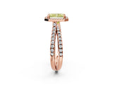 Rose gold Fancy Yellow Radiant  Halo Split Shank Diamond Ring with Pavé Setting_28