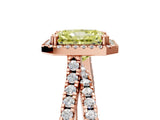 Rose gold Fancy Yellow Radiant  Halo Split Shank Diamond Ring with Pavé Setting_31
