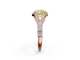 Rose gold Fancy Yellow Radiant  Halo Split Shank Diamond Ring with Prong Setting_22