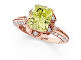 Rose gold Fancy Yellow Radiant  Halo Split Shank Pave Diamond Ring with Petal Prong Setting_21