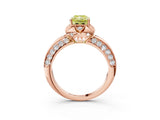 Rose gold Fancy Yellow Radiant  Halo Split Shank Pave Diamond Ring with Petal Prong Setting_23