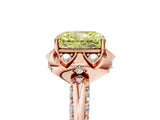 Rose gold Fancy Yellow Radiant  Halo Split Shank Pave Diamond Ring with Petal Prong Setting_25