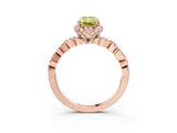 Rose gold Fancy Yellow Radiant  Halo Twist Band Solitaire Ring with Six-Prong Setting_6