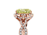 Rose gold Fancy Yellow Radiant  Halo Twist Band Solitaire Ring with Six-Prong Setting_8
