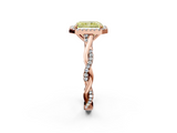 Rose gold Fancy Yellow Radiant  Halo Twist Band Solitaire Ring_22
