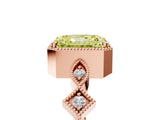 Rose gold Fancy Yellow Radiant  Milgrain Marquise Diamond Twist Band Ring_67