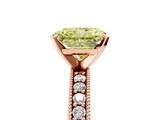Rose gold Fancy Yellow Radiant  Milgrain Pave Diamond Engagement Ring with Four-Prong Setting_157