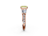 Rose gold Fancy Yellow Radiant  Solitaire Baguette Side Stone Channel Set Engagement Ring_5