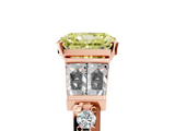 Rose gold Fancy Yellow Radiant  Solitaire Baguette Side Stone Channel Set Engagement Ring_8