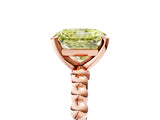 Rose gold Fancy Yellow Radiant  Solitaire Beaded Band Prong Setting Ring 5