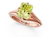 Rose gold Fancy Yellow Radiant  Solitaire Beaded Band Six-Prong Setting_1