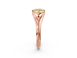 Rose gold Fancy Yellow Radiant  Solitaire Beaded Band Six-Prong Setting_2
