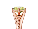 Rose gold Fancy Yellow Radiant  Solitaire Beaded Band Six-Prong Setting_5