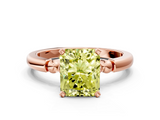 Rose gold Fancy Yellow Radiant  Solitaire Beaded Band with Four-Prong Setting_25