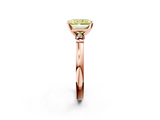 Rose gold Fancy Yellow Radiant  Solitaire Beaded Band with Four-Prong Setting_27