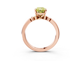 Rose gold Fancy Yellow Radiant  Solitaire Beaded Band with Four-Prong Setting_28
