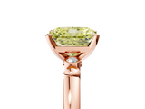 Rose gold Fancy Yellow Radiant  Solitaire Beaded Band with Four-Prong Setting_30