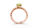 Rose gold Fancy Yellow Radiant  Solitaire Bezel Accent Diamond Engagement Ring with Beaded Band and Four-Prong Setting_27