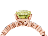 Rose gold Fancy Yellow Radiant  Solitaire Bezel Accent Diamond Engagement Ring with Beaded Band and Four-Prong Setting_28