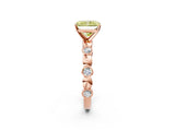 Rose gold Fancy Yellow Radiant  Solitaire Bezel-Set Diamond Ring with Beaded Band and Four-Prong Setting_33