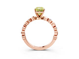 Rose gold Fancy Yellow Radiant  Solitaire Bezel-Set Diamond Ring with Beaded Band and Four-Prong Setting_34