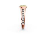 Rose gold Fancy Yellow Radiant  Solitaire Bezel-Set Diamond Ring with Channel-Set Band_123