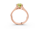Rose gold Fancy Yellow Radiant  Solitaire Bezel-Set Diamond Ring with Channel-Set Band_124