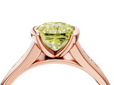 Rose gold Fancy Yellow Radiant  Solitaire Bezel-Set Diamond Ring with Channel-Set Band_125