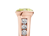Rose gold Fancy Yellow Radiant  Solitaire Bezel-Set Diamond Ring with Channel-Set Band_126