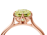 Rose gold Fancy Yellow Radiant  Solitaire Cathedral Diamond Ring with Six-Prong Setting_21