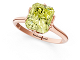 Rose gold Fancy Yellow Radiant  Solitaire Cathedral Diamond Ring with Six-Prong Setting_27