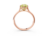 Rose gold Fancy Yellow Radiant  Solitaire Cathedral Diamond Ring with Six-Prong Setting_29