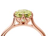 Rose gold Fancy Yellow Radiant  Solitaire Cathedral Diamond Ring with Six-Prong Setting_30