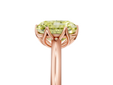 Rose gold Fancy Yellow Radiant  Solitaire Cathedral Diamond Ring with Six-Prong Setting_31