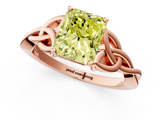 Rose gold Fancy Yellow Radiant  Solitaire Celtic Knot Engagement Ring with Four-Prong Setting_43