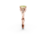 Rose gold Fancy Yellow Radiant  Solitaire Celtic Knot Engagement Ring with Four-Prong Setting_44