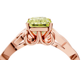 Rose gold Fancy Yellow Radiant  Solitaire Celtic Knot Engagement Ring with Four-Prong Setting_46