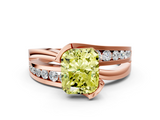Rose gold Fancy Yellow Radiant  Solitaire Channel-Set Split Shank Ring with Tension Prong Setting_3