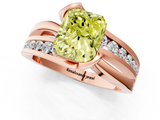 Rose gold Fancy Yellow Radiant  Solitaire Channel-Set Split Shank Ring with Tension Prong Setting_4