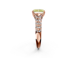 Rose gold Fancy Yellow Radiant  Solitaire Chevron Pave Diamond Engagement Ring with Six-Prong Setting_5