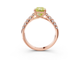 Rose gold Fancy Yellow Radiant  Solitaire Chevron Pave Diamond Engagement Ring with Six-Prong Setting_6