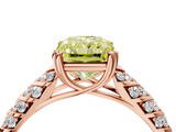 Rose gold Fancy Yellow Radiant  Solitaire Chevron Pave Diamond Engagement Ring with Six-Prong Setting_7