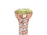 Rose gold Fancy Yellow Radiant  Solitaire Chevron Pave Diamond Engagement Ring with Six-Prong Setting_8