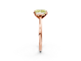 Rose gold Fancy Yellow Radiant  Solitaire Diamond Engagement Ring with Four-Prong Setting on a Classic Band_5