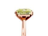 Rose gold Fancy Yellow Radiant  Solitaire Diamond Engagement Ring with Four-Prong Setting on a Classic Band_8