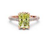 Rose gold Fancy Yellow Radiant  Solitaire Diamond Engagement Ring with Pave Band and Six-Prong Setting_20